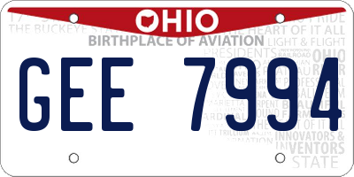 OH license plate GEE7994