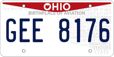 OH license plate GEE8176