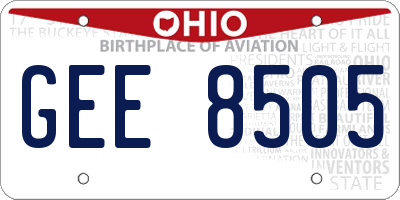 OH license plate GEE8505