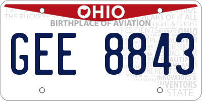 OH license plate GEE8843