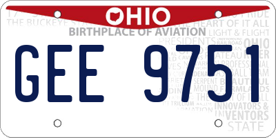 OH license plate GEE9751