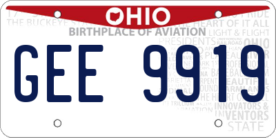 OH license plate GEE9919