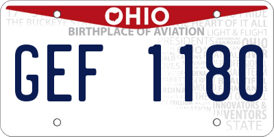 OH license plate GEF1180