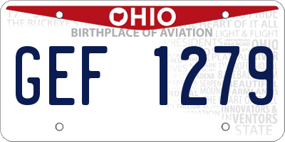 OH license plate GEF1279