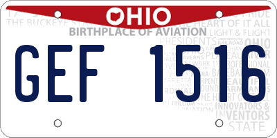 OH license plate GEF1516