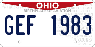 OH license plate GEF1983