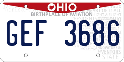 OH license plate GEF3686