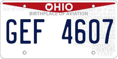 OH license plate GEF4607