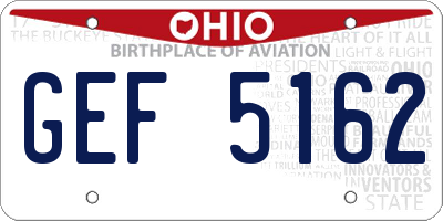 OH license plate GEF5162