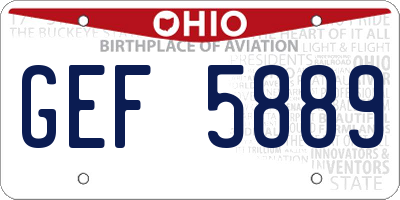 OH license plate GEF5889