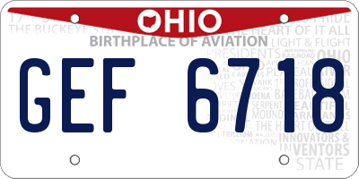 OH license plate GEF6718