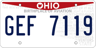 OH license plate GEF7119