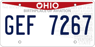 OH license plate GEF7267