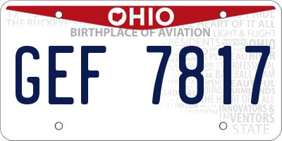 OH license plate GEF7817