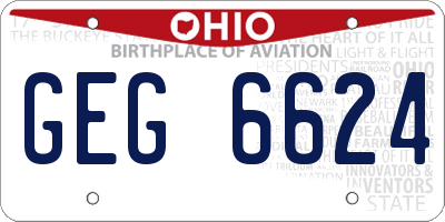 OH license plate GEG6624
