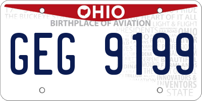 OH license plate GEG9199