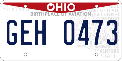 OH license plate GEH0473