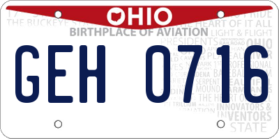 OH license plate GEH0716