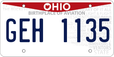 OH license plate GEH1135