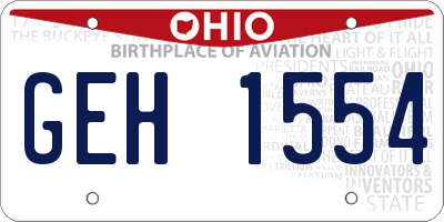 OH license plate GEH1554