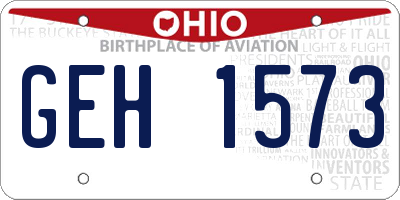 OH license plate GEH1573