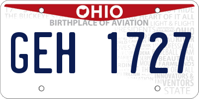 OH license plate GEH1727