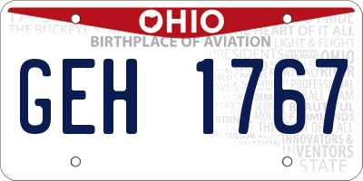 OH license plate GEH1767