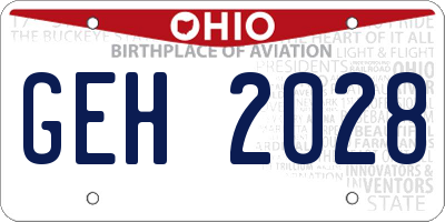 OH license plate GEH2028