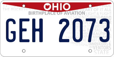 OH license plate GEH2073