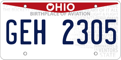 OH license plate GEH2305
