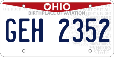 OH license plate GEH2352