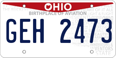OH license plate GEH2473