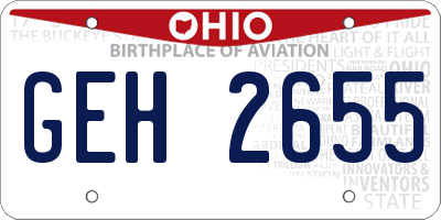 OH license plate GEH2655