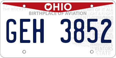 OH license plate GEH3852