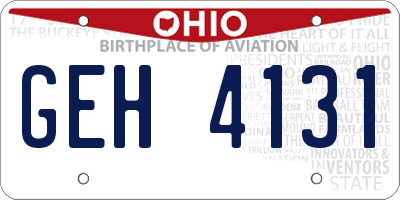 OH license plate GEH4131