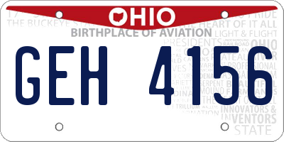 OH license plate GEH4156
