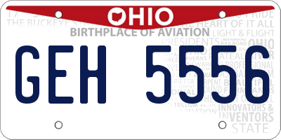 OH license plate GEH5556