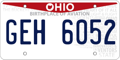 OH license plate GEH6052