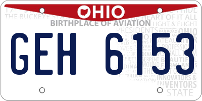 OH license plate GEH6153