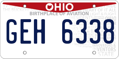 OH license plate GEH6338