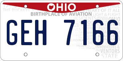 OH license plate GEH7166