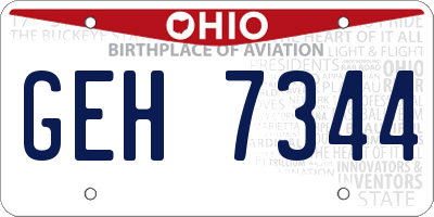 OH license plate GEH7344