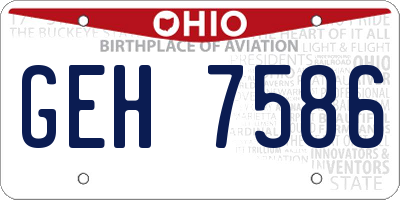 OH license plate GEH7586