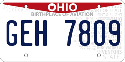 OH license plate GEH7809