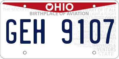 OH license plate GEH9107