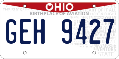 OH license plate GEH9427
