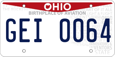 OH license plate GEI0064