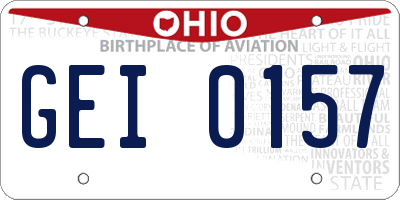 OH license plate GEI0157