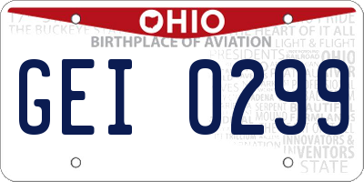 OH license plate GEI0299