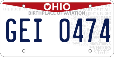OH license plate GEI0474